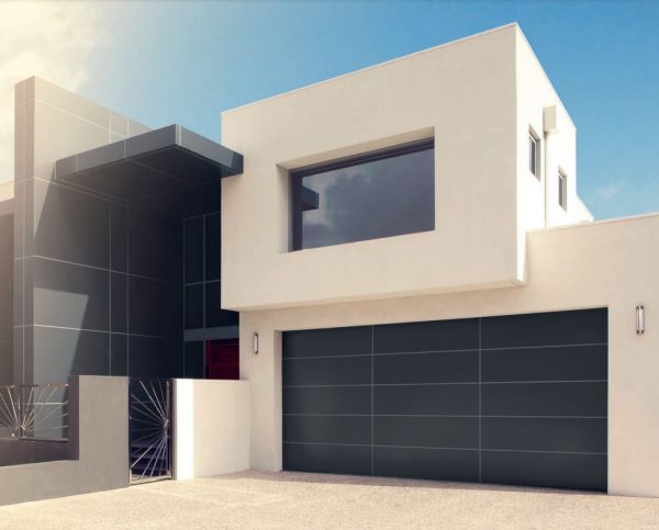 2300h x 5450w Aluminium Composite Garage Doors. Modern Sectional doors . Alucabond Alternative. Silver - Image 4