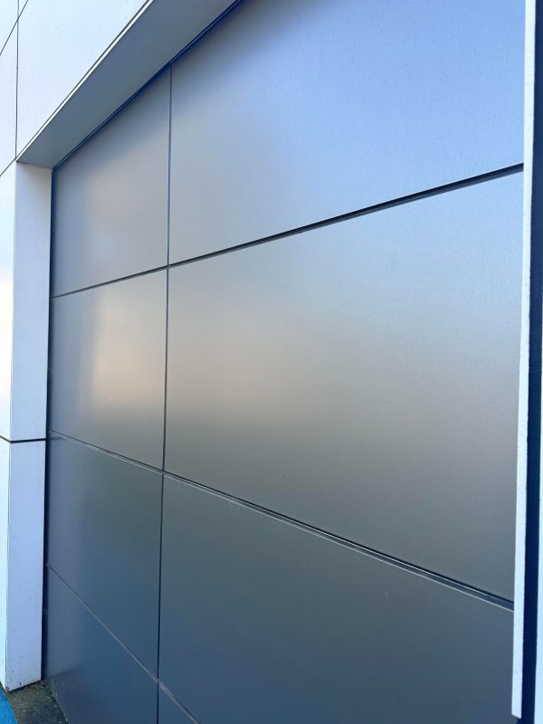 2300h x 5450w Aluminium Composite Garage Doors. Modern Sectional doors . Alucabond Alternative. Silver - Image 6